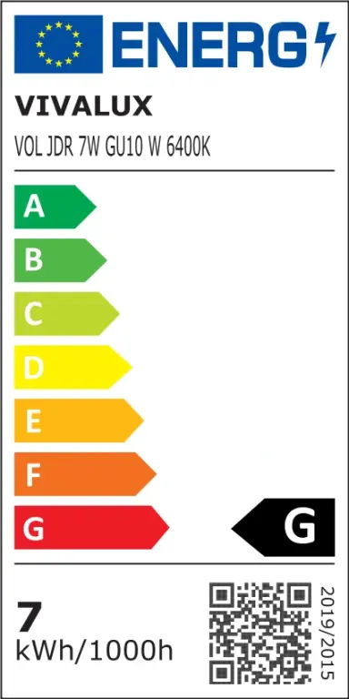 Led лампа 7w, bg marki, gu10, студена светлина, volux led jdr, 6400k, 450lm, VIV003711